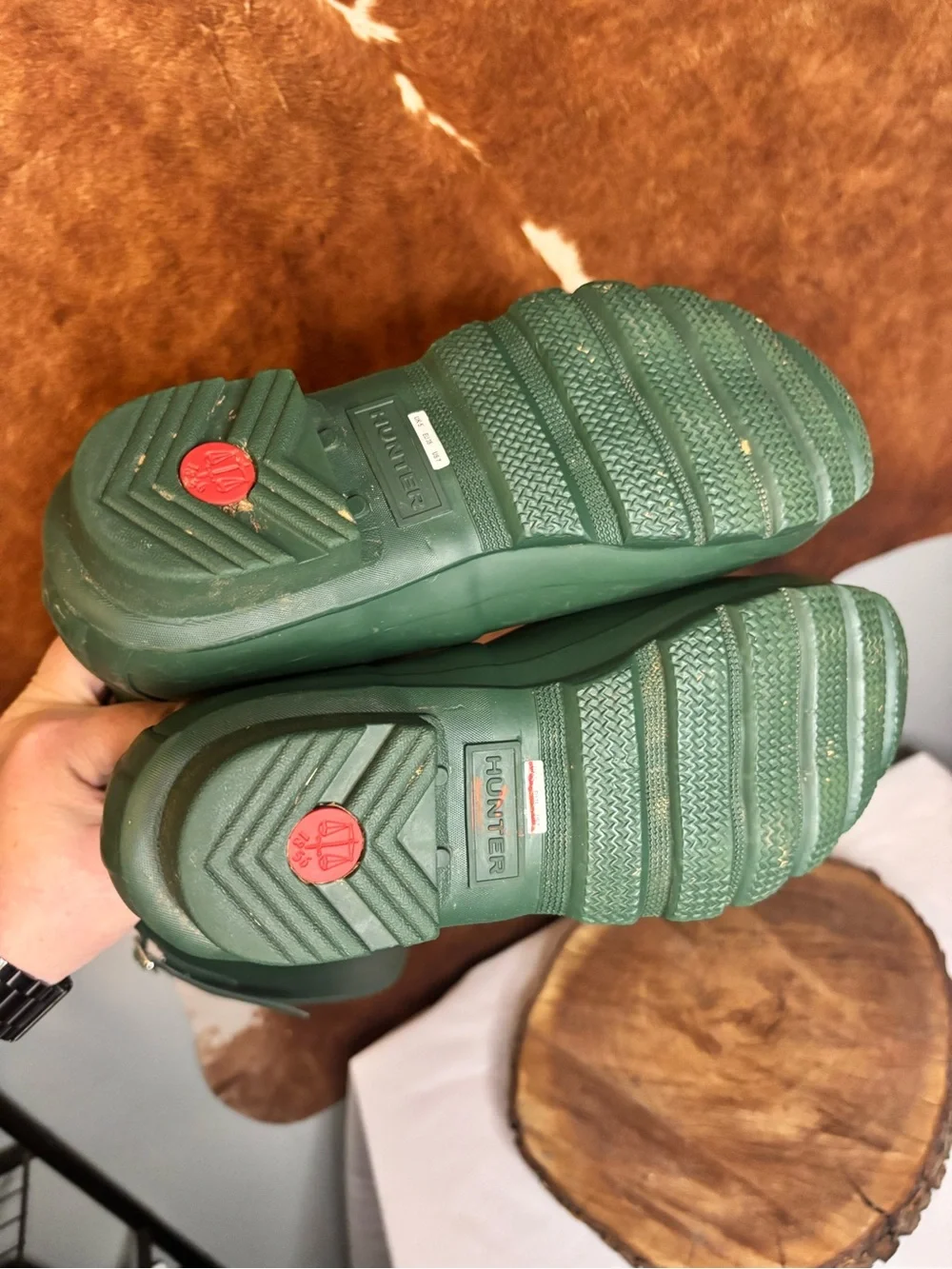 Hunter Dark Green Knee-High Rain Boots